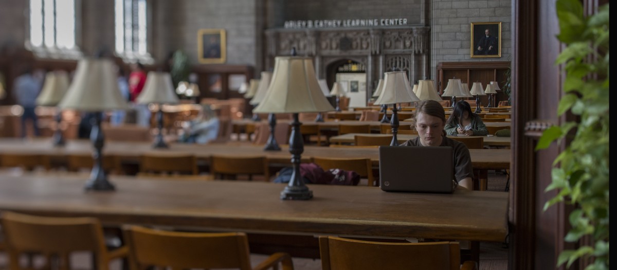 Students in library